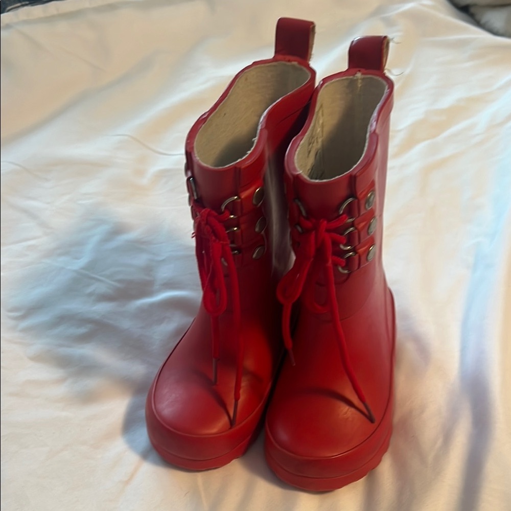 Baby Gap Red kids's Lace-Up rain Boots